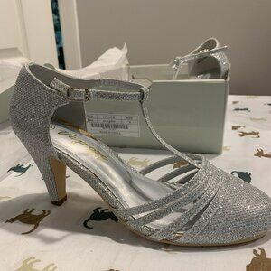 Vepose Silver Glitter High Heels